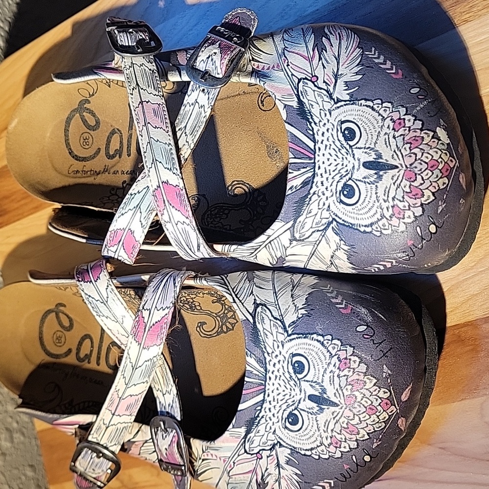 Calceo Mules Cross-Strap Womens 38 7.5